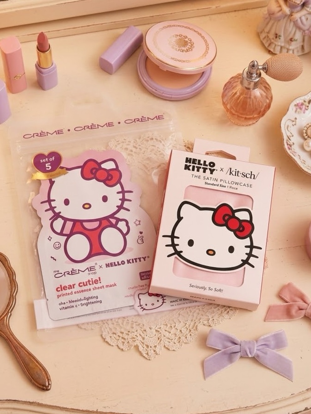 Hello Kitty x Crème sheet mask and pillowcase set standard #kawaii #sanrio